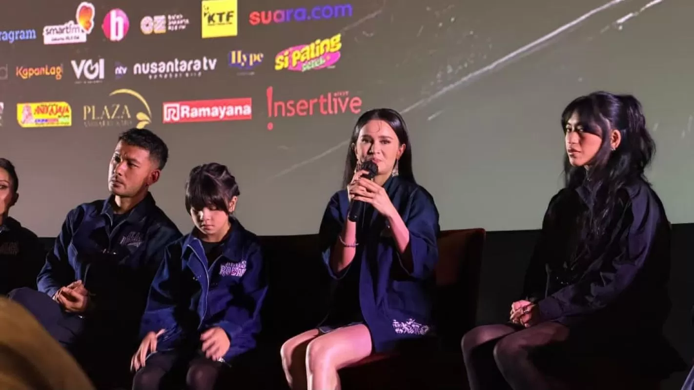 Michelle Ziudith saat promosi film horor Alas Roban, debut perdananya di genre horor.